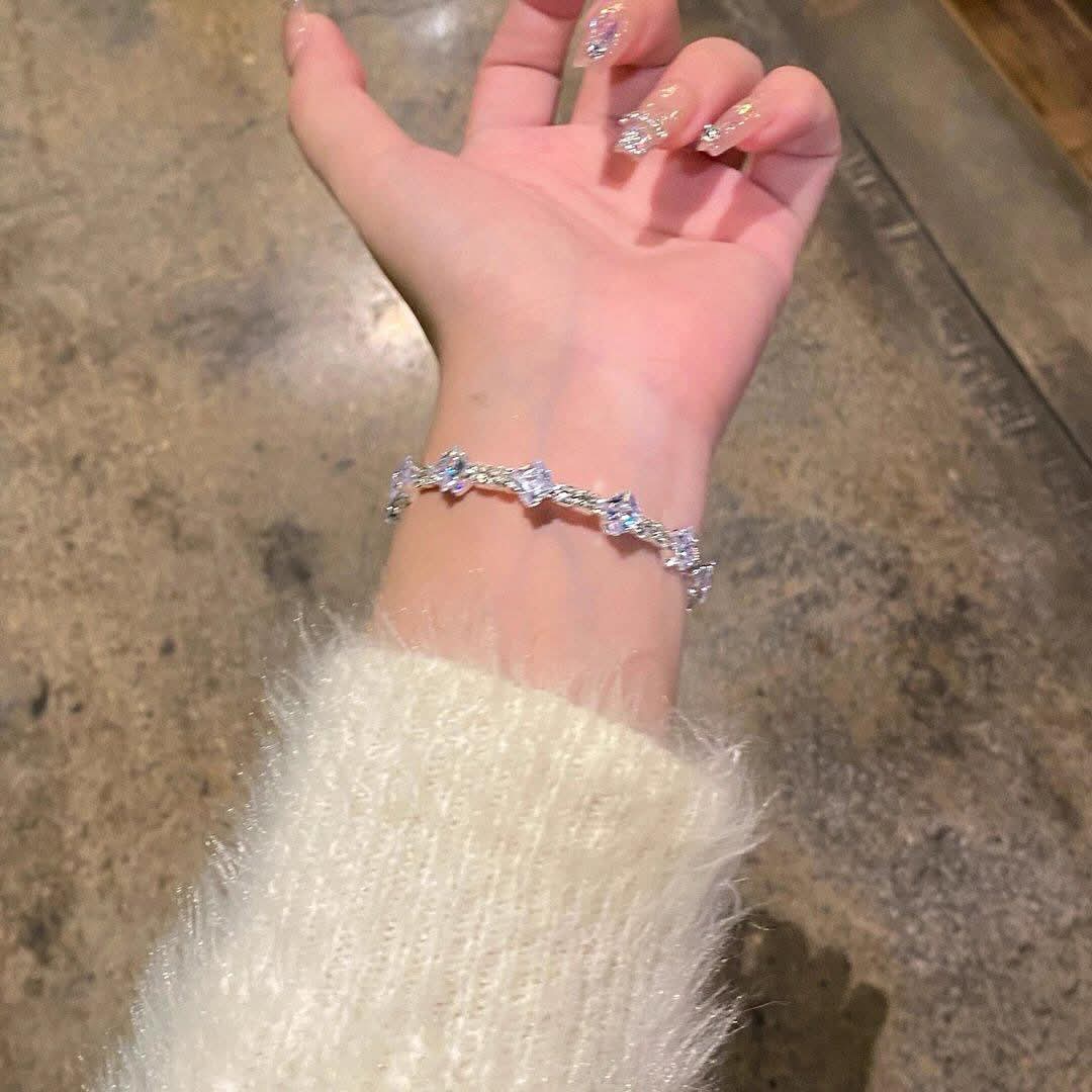 Icy Marquise Crystal Cuff Bracelet