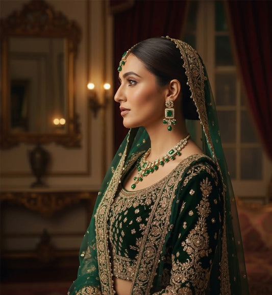 Emerald Elegance Choker Set – Sparkle in Green Glam!