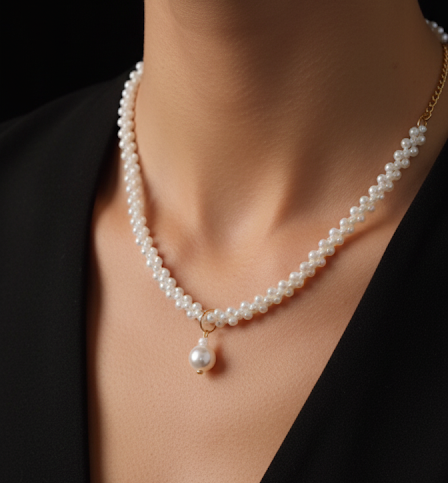 Lumina Double-Strand Pearl Necklace – Glow Like a Star! ✨