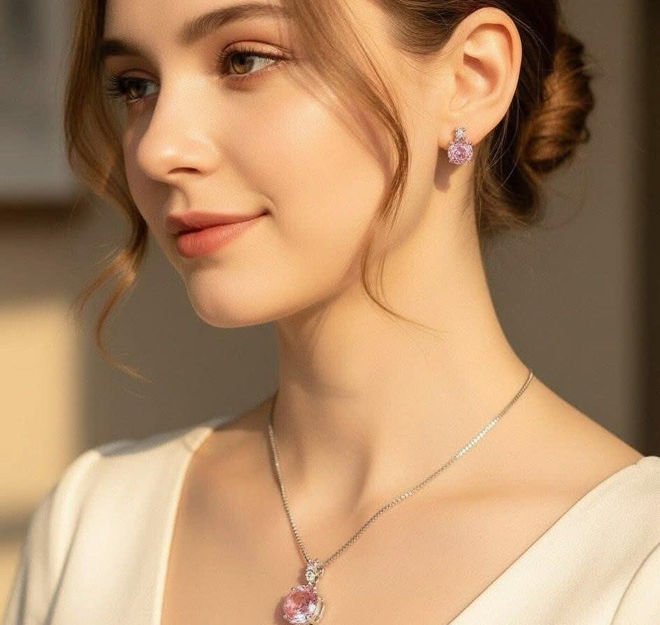 Blush Pink & White Crystal Elegance Set