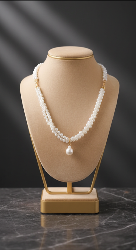 Lumina Double-Strand Pearl Necklace – Glow Like a Star! ✨