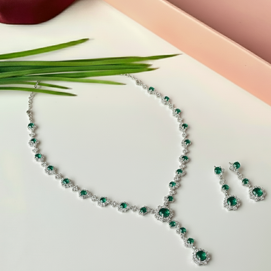 Green Stone Necklace Set