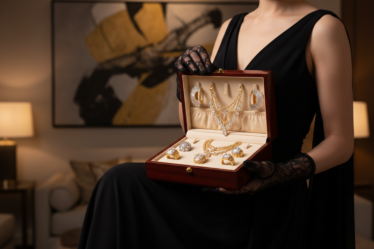 A Girl Showing a Jwellry Box Jwellry is most stylish