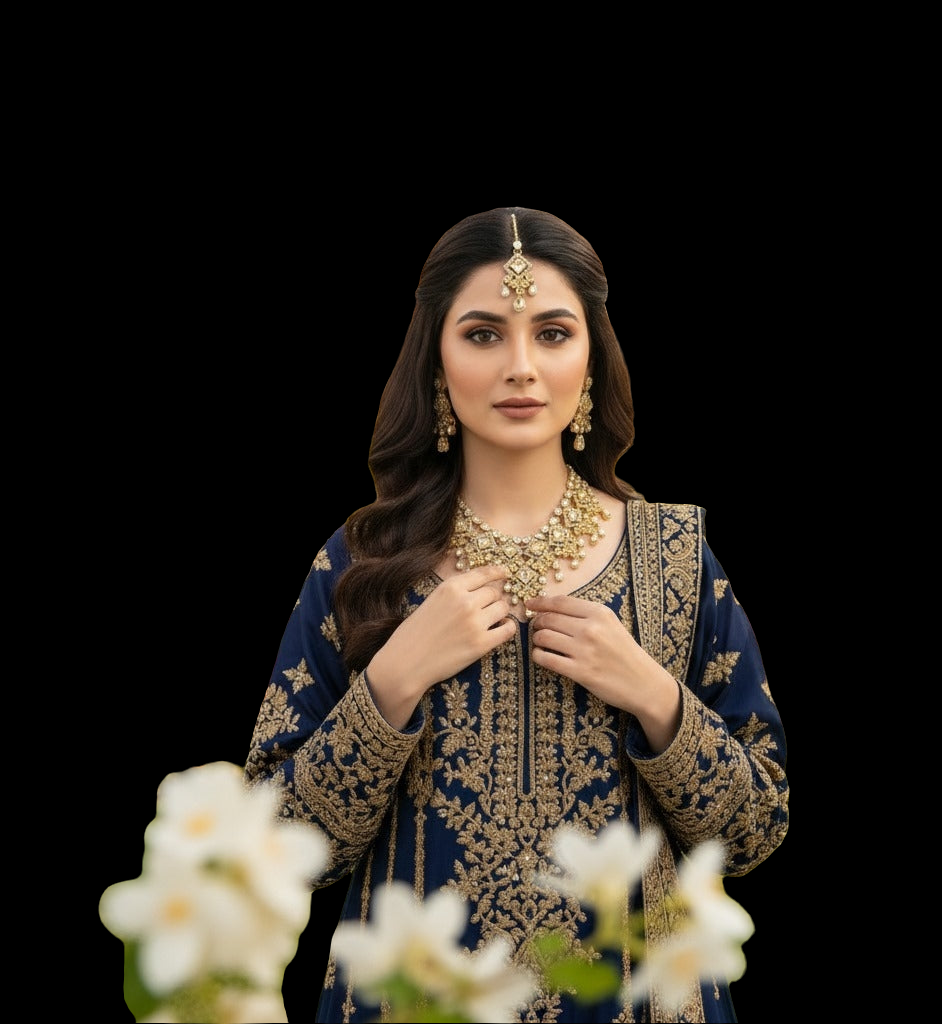 Timeless Elegance: Mughal-Inspired Gold Necklace & Earring Set