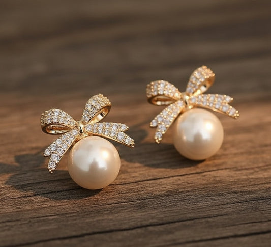 Pearl Bow Bliss Earrings