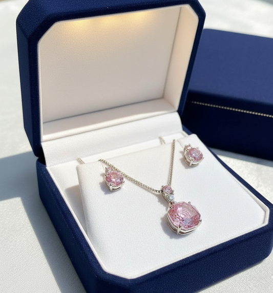 Blush Pink & White Crystal Elegance Set