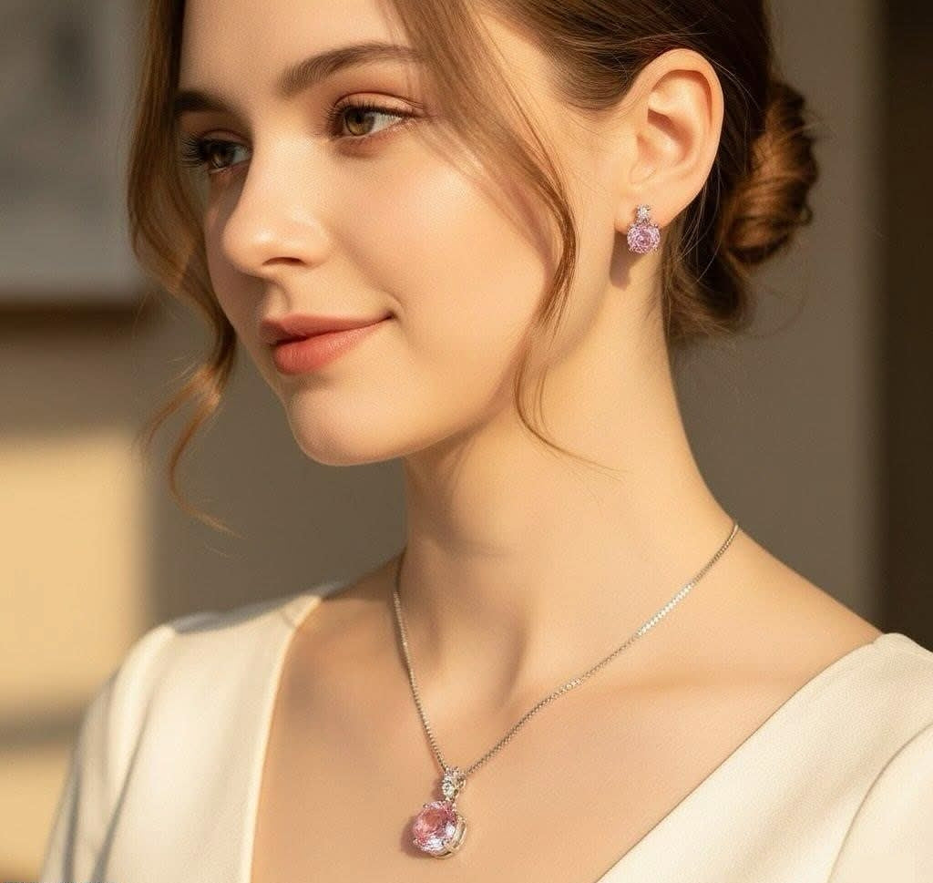 Blush Pink & White Crystal Elegance Set