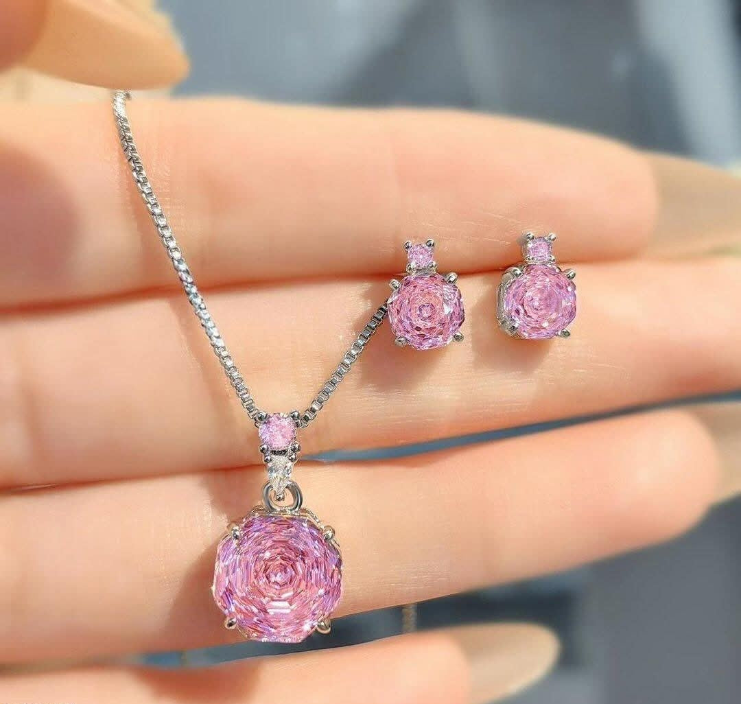 Blush Pink & White Crystal Elegance Set