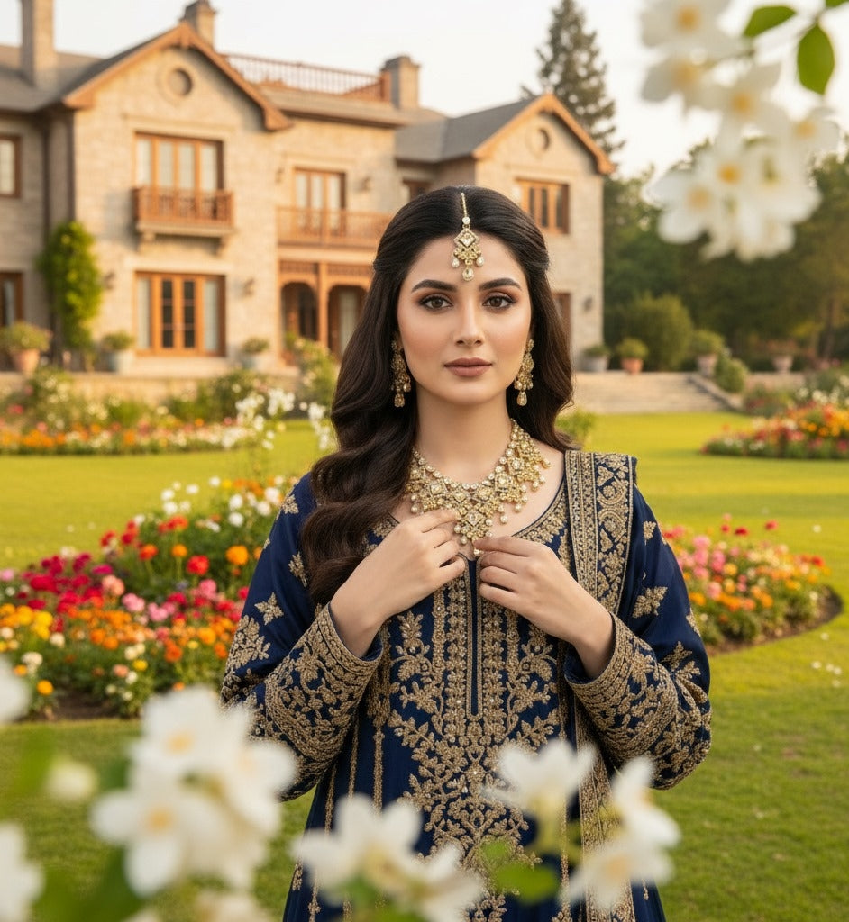 Timeless Elegance: Mughal-Inspired Gold Necklace & Earring Set